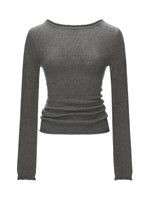 Rolled Edge Slim Knit Top