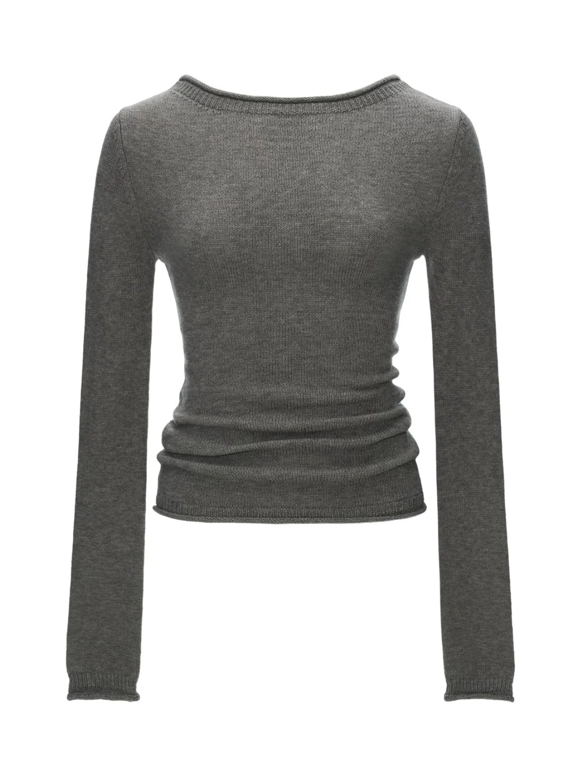 Rolled Edge Slim Knit Top