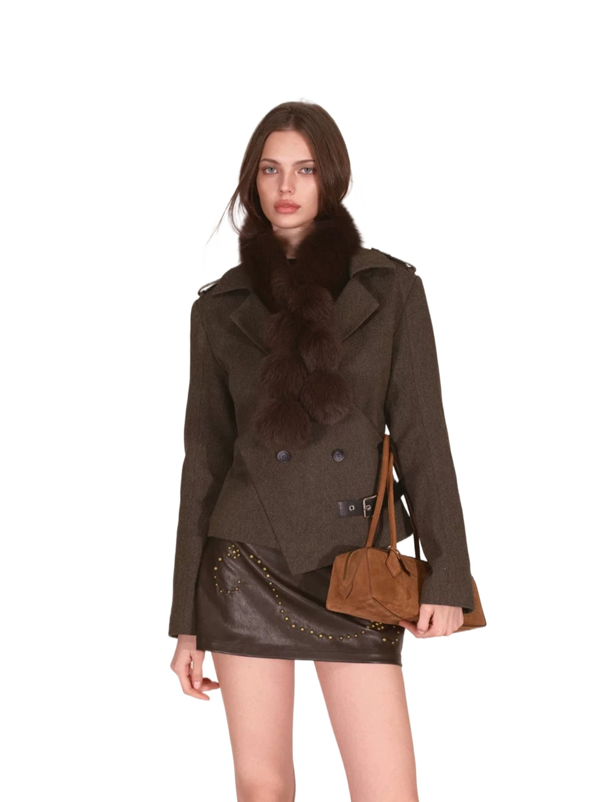 Asymmetric Buckle Tailored Blazer