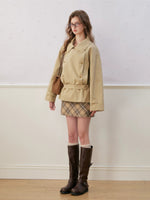 Cotton Belted Short Trench Coat