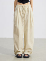 Cargo Pleated Wide-Leg Pants