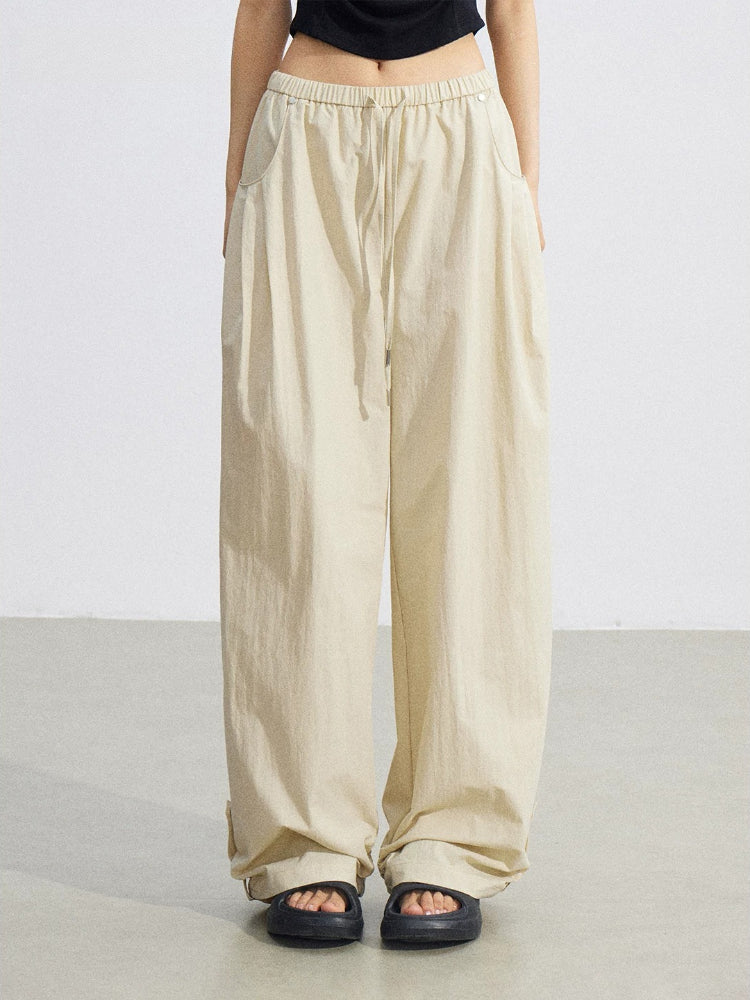 Cargo Pleated Wide-Leg Pants