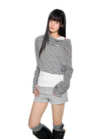 Asymmetric Striped Layering Top
