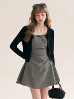 Pleated Gingham Cami Dress