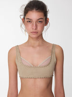 Suede Mesh Lace-Up Bralette