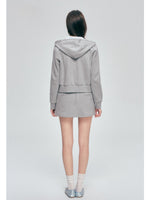 Contrast Hoodie Skirt Set