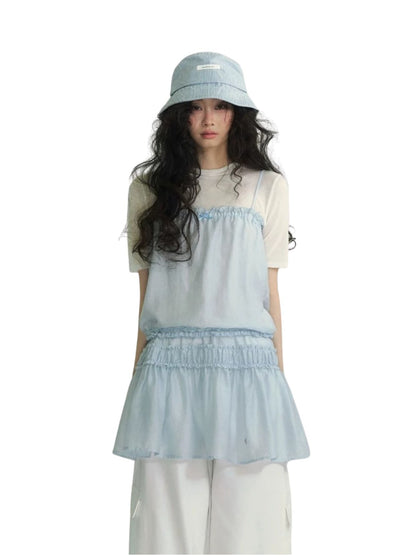 Lace Slip Dress Tee Set