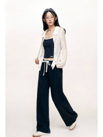 Ruffle Waist Straight Leg Sweatpants