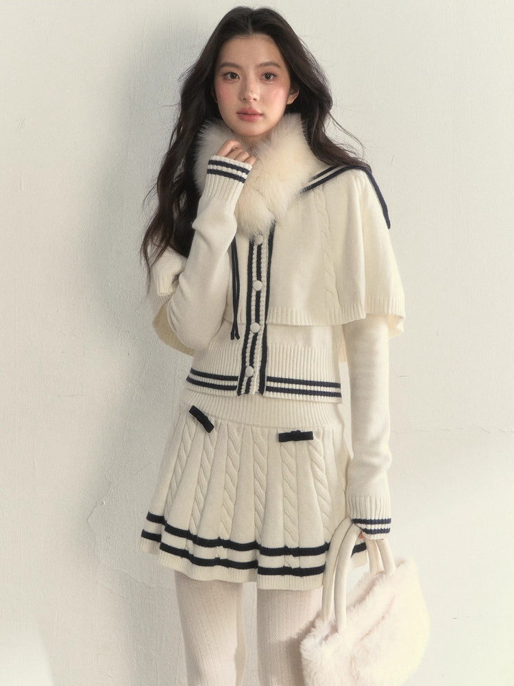 Cable Sailor Cape &amp; Skirt Set