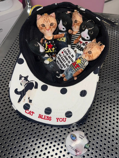 Badge Polka Dot Canvas Baseball Cap