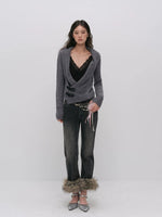 Layered Collar Knit Cardigan