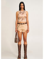 Compass Wild Denim Shorts Army Green Camouflage