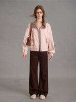 Chocolate Plaid Straight Jeans