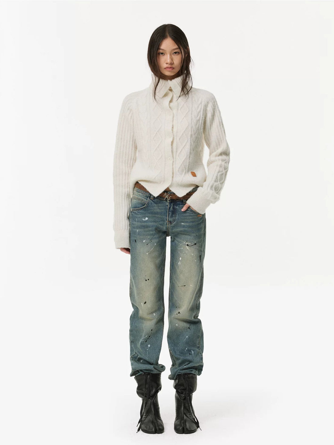 Frost Knit Cable Cardigan Sweater