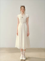 Acetate Ruffle Midi Dress