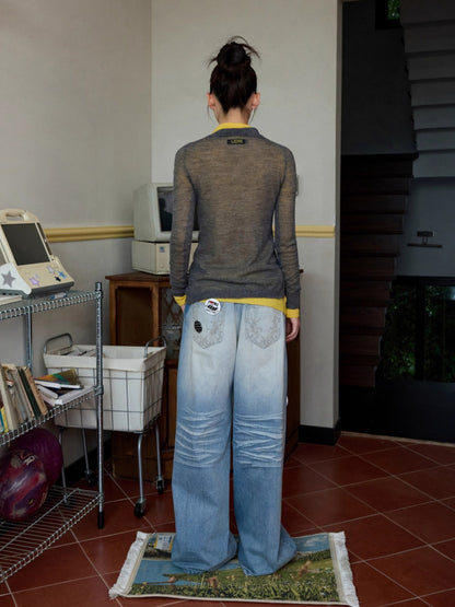 Mohair Slim Transparent Cardigan