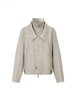 Khaki & Gray Studded Loose-fitting Jacket