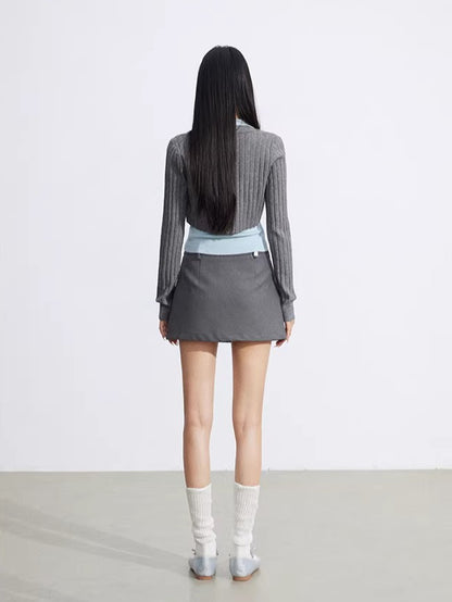 Contrast Polo Knit Set