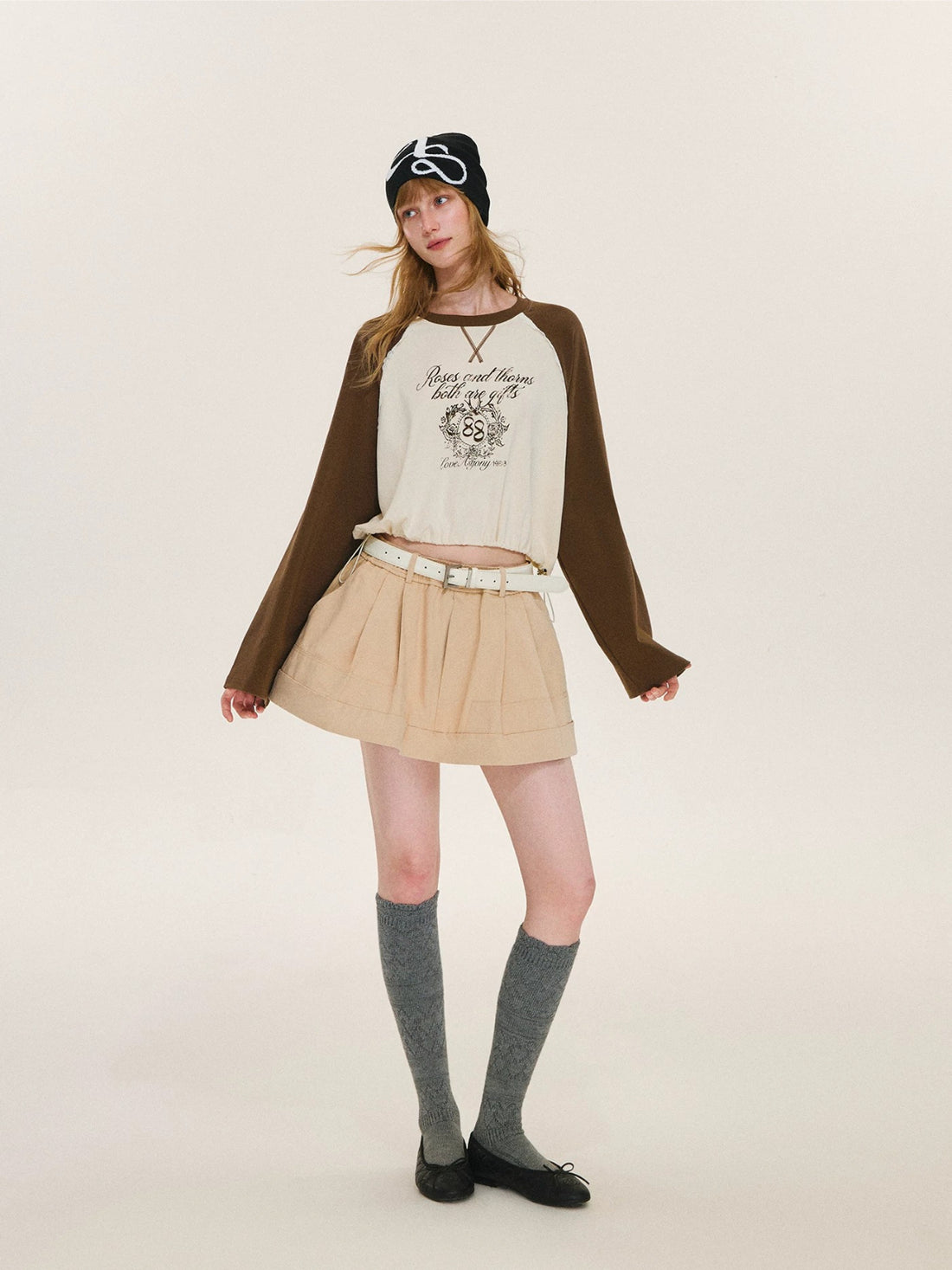 Vintage Contrast Raglan Top
