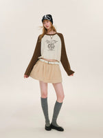 Vintage Contrast Raglan Top