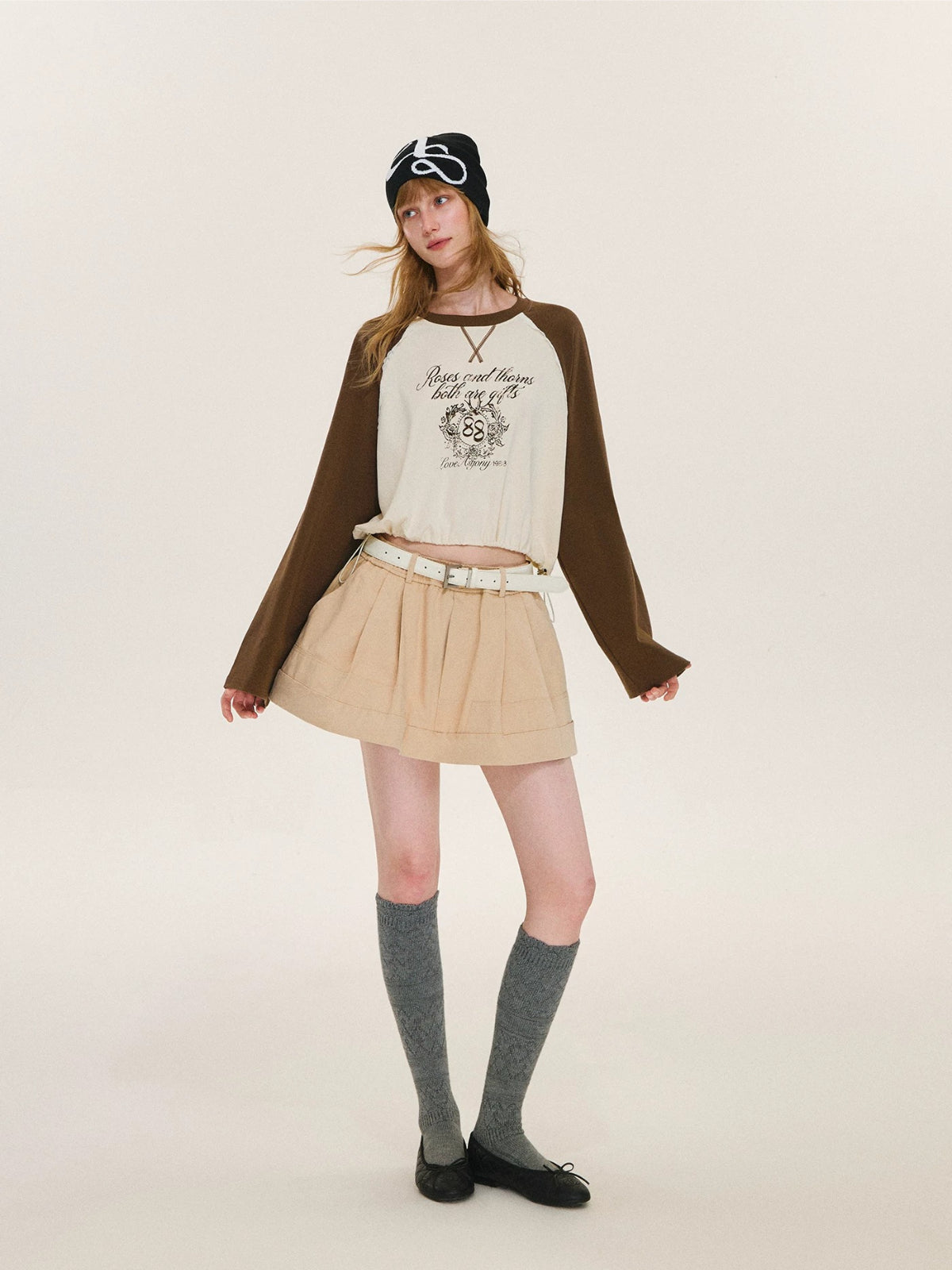 Vintage Contrast Raglan Top
