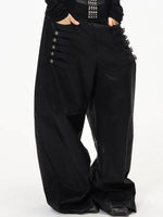 Button Wide Leg Pants