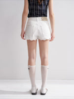 Embroidered Lace Denim Shorts