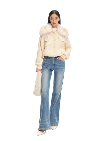 Colmar Fox Fur Oversized Cardigan