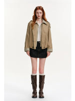Layered Stripe Panel Trench Jacket