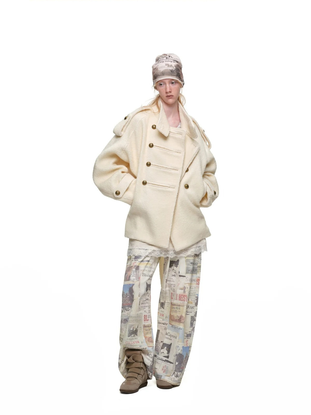 Napoleon Double Breasted Tweed Coat