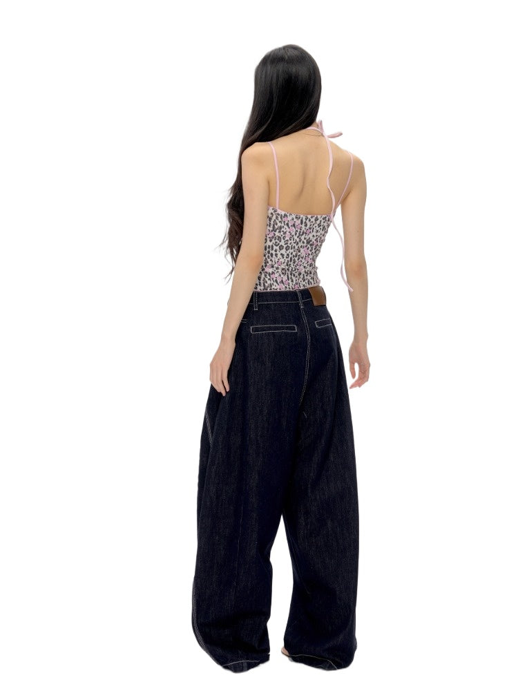 Raw Indigo Button-Fly Straight Denim Jeans