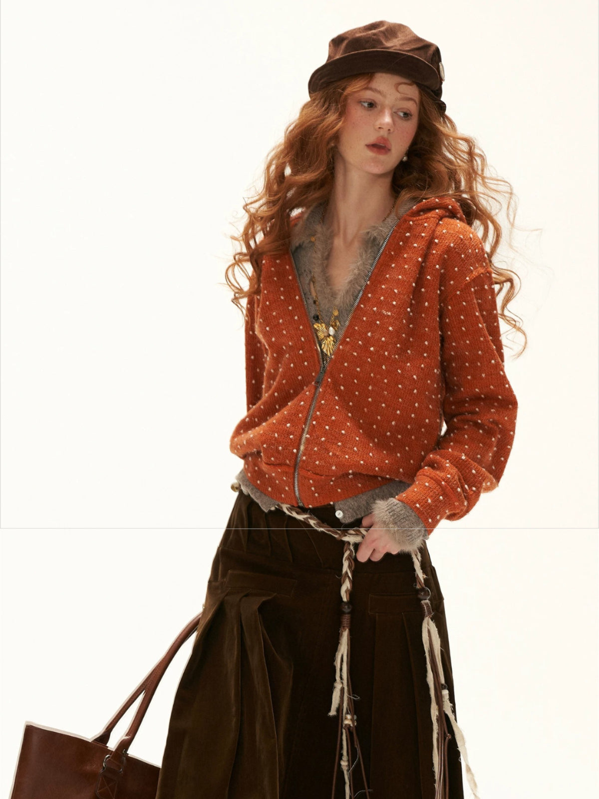 Recycled Airy Knit Collared Sweater