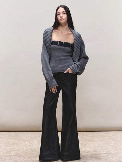 Belted Bandeau &amp; Cardigan Set