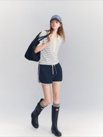 Striped Polo Knit Tee