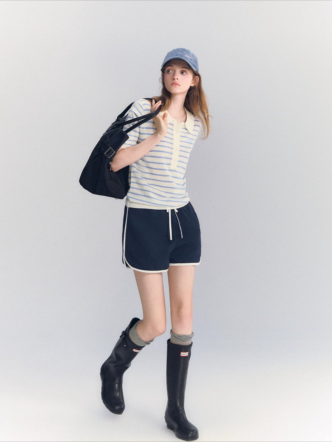 Striped Polo Knit Tee