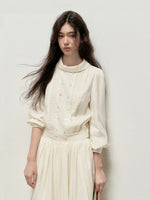 Lace Mock Neck Skirt Set