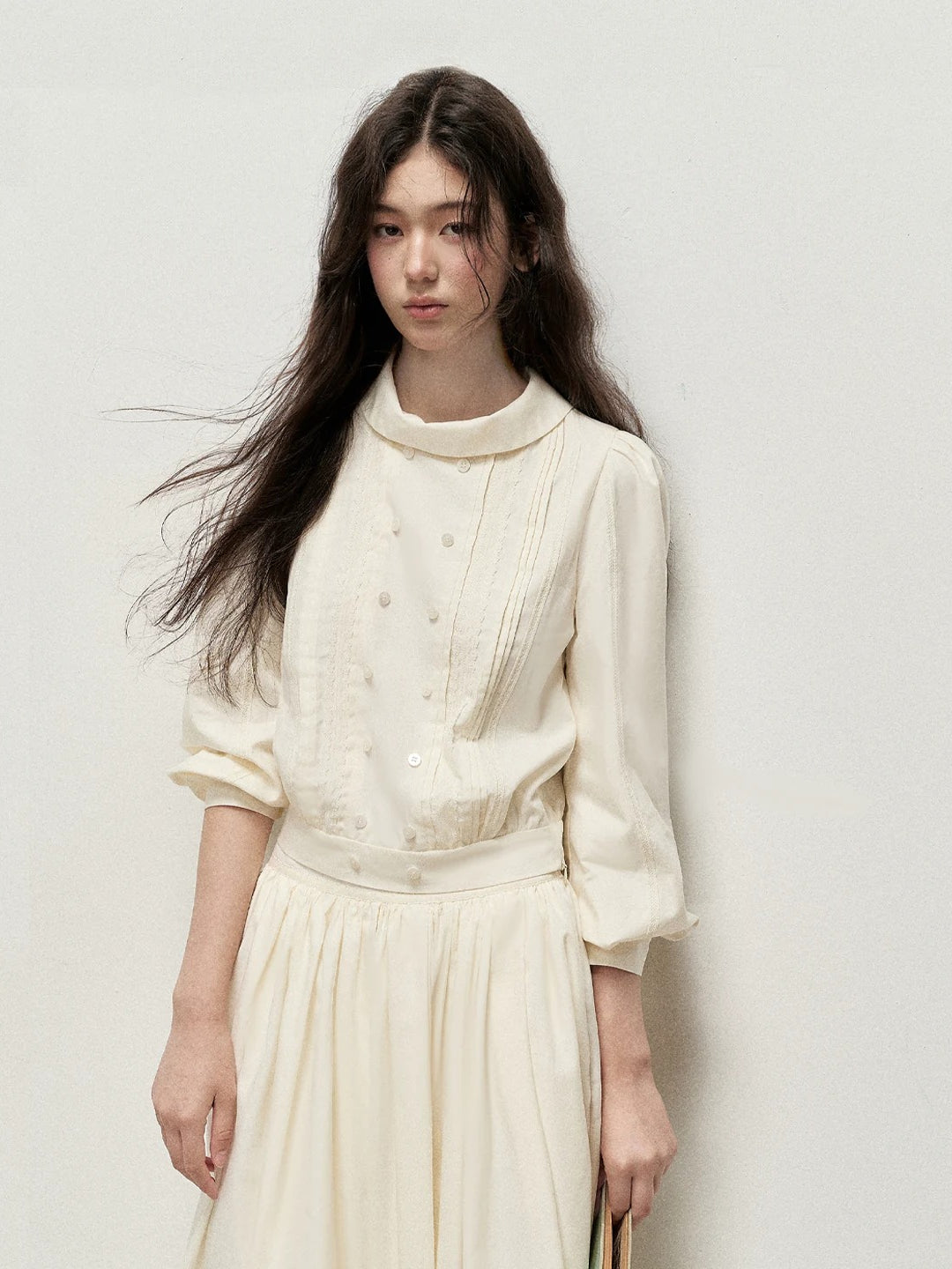 Lace Mock Neck Skirt Set