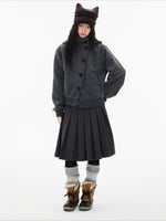 Hooded Wool Blend Jacket