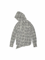 Plaid Hooded Shirt & Skirt & Pants Set