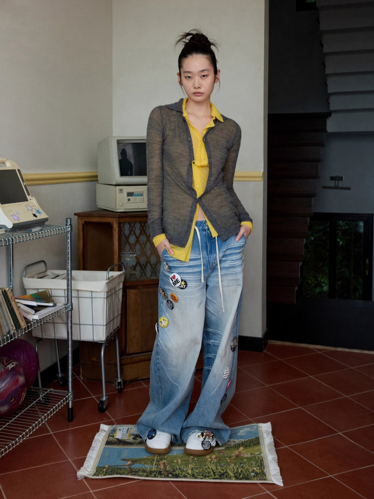 Mohair Slim Transparent Cardigan