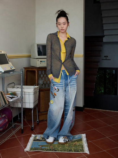 Mohair Slim Transparent Cardigan