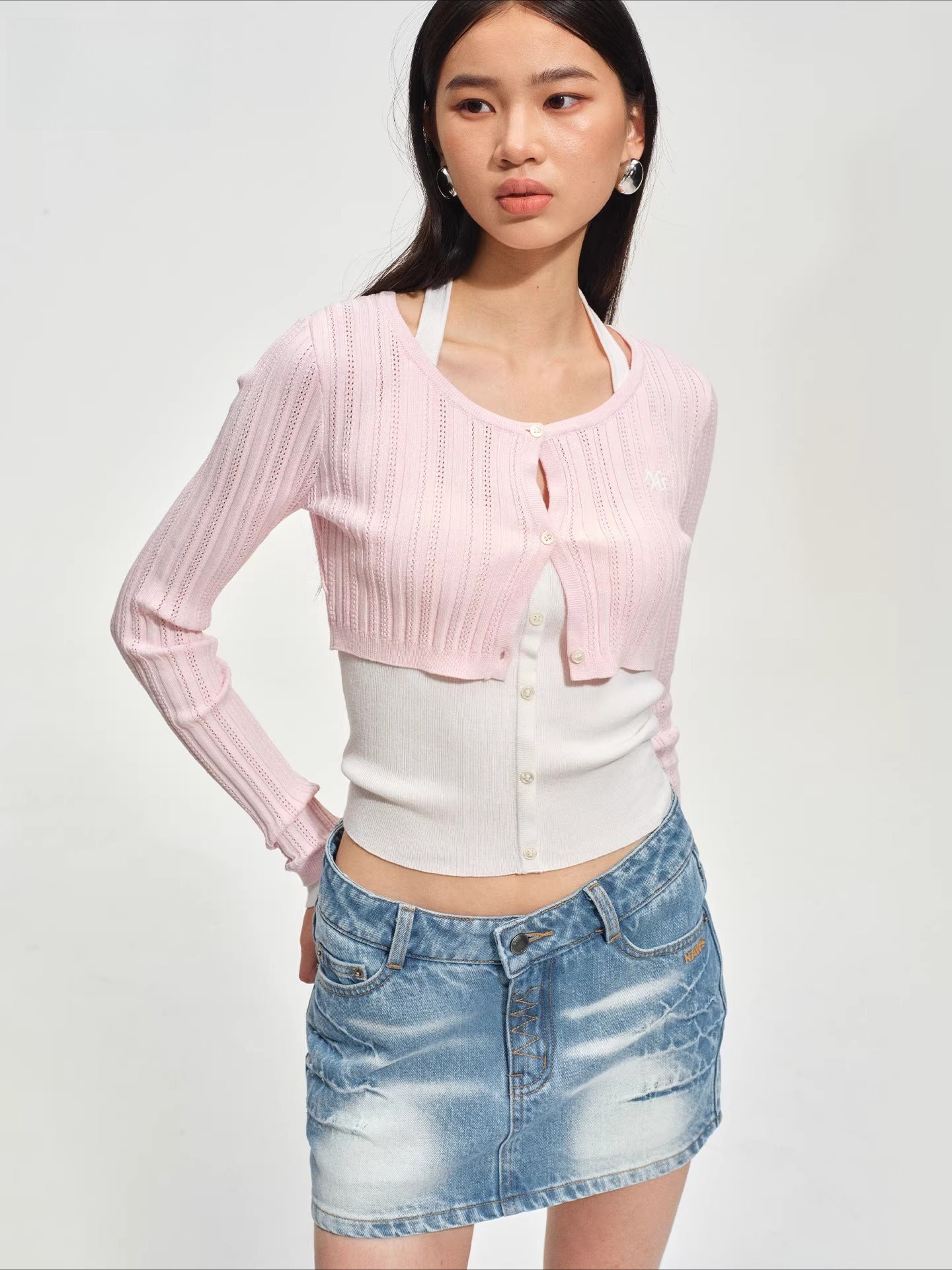 Ballerina Knight Layered Halter Knit Cardigan