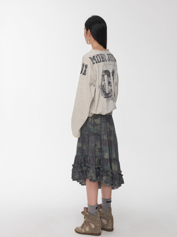 Football Rhinestone Long Sleeve Tee