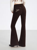 Embroidered Flared Slim-Fit Jeans