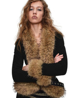Vintage Buckled Faux Fur Jacket
