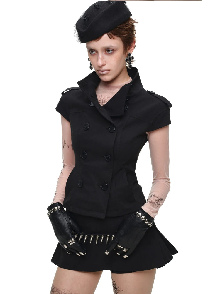 Double Breasted Cropped Jacket