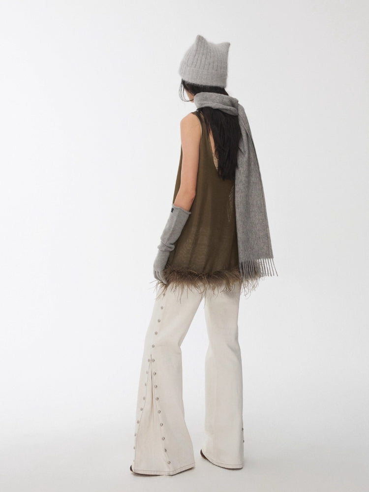 Ostrich Hem Mesh Tank