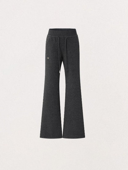 Fleece Lined Drawstring Flare Pants