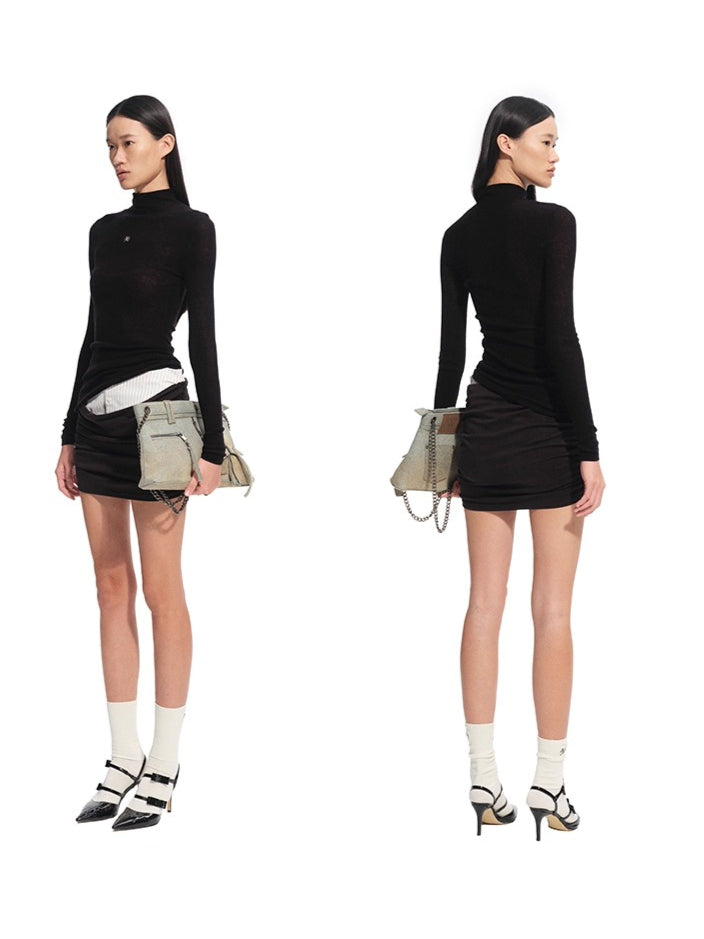 Megan Wool Turtleneck Blouse