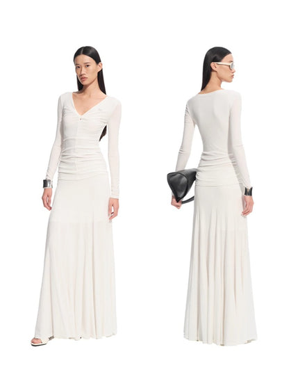 Wisteria Knotted V-Neck Dress